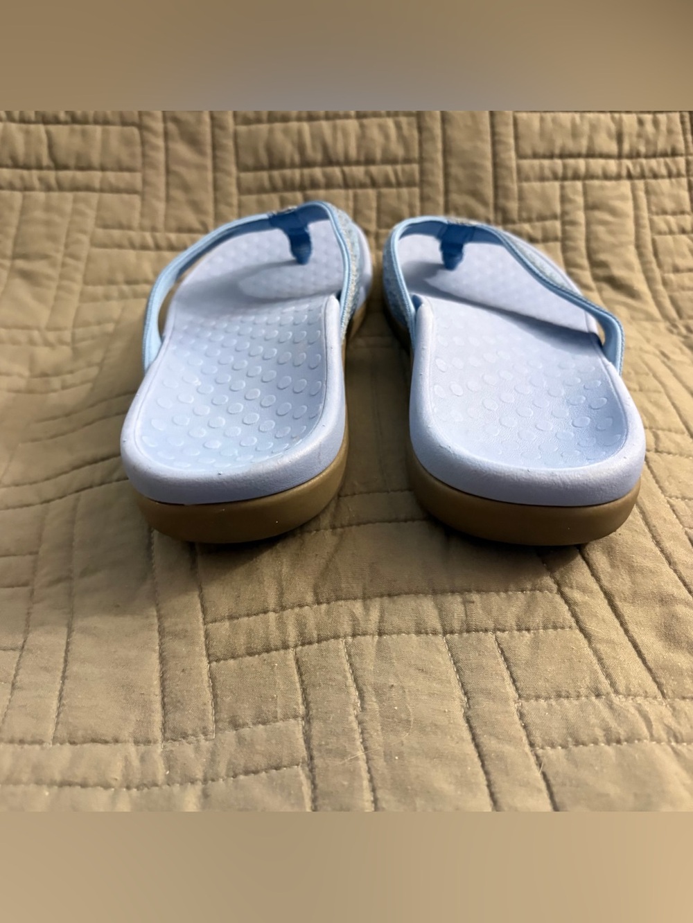 Vionic Tide Sally Leather Blue Flip Flop Sandals Shoes Women US 8 Orthotic New - Picture 4 of 13